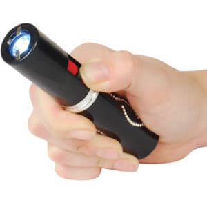 Lipstick Stun Gun with Flashlight, Rechargeable Black Hand Held view