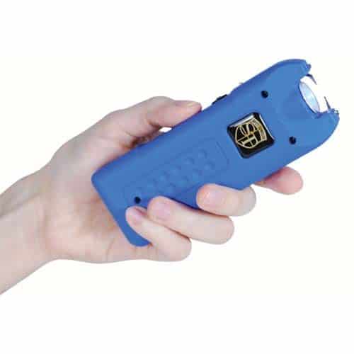MultiGuard Stun Gun Alarm and Flashlight with Built in Charger Blue Hand Held View MultiGuard Stun Gun Alarm and Flashlight with Built in Charger Blue Hand Held View