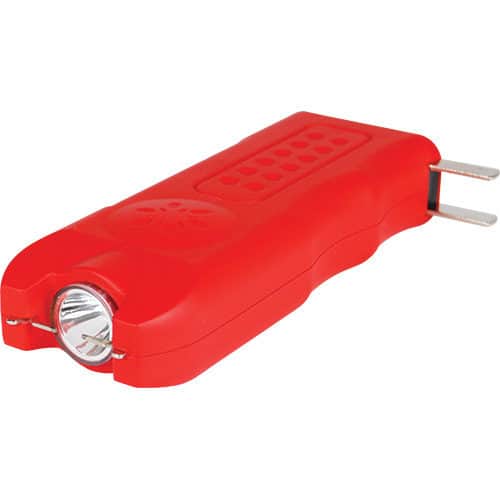 MultiGuard Stun Gun Alarm and Flashlight with Built in Charger RedFront View MultiGuard Stun Gun Alarm and Flashlight with Built in Charger Red Front View
