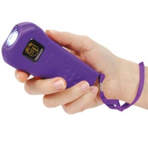 Trigger 75,000,000 Stun Gun Flashlight with Disable Pin Purple Hand Held View