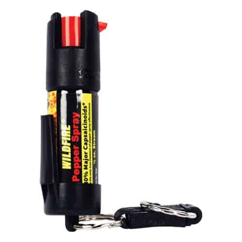 Wildfire 1.4% MC 1/2 oz pepper spray belt clip and quick release keychain Front View Wildfire 1.4% MC 1/2 oz pepper spray belt clip and quick release keychain Front View