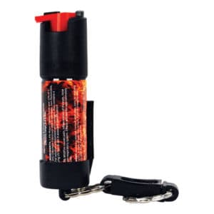 Wildfire 1.4% MC 1/2 oz pepper spray belt clip and quick release keychain Back View