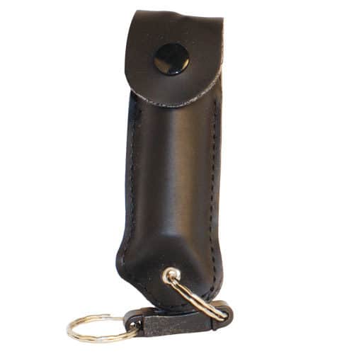 Wildfire 1.4% MC 1/2 oz pepper spray leatherette holster and quick release keychain Black Wildfire 1.4% MC 1/2 oz pepper spray leatherette holster and quick release keychain Black