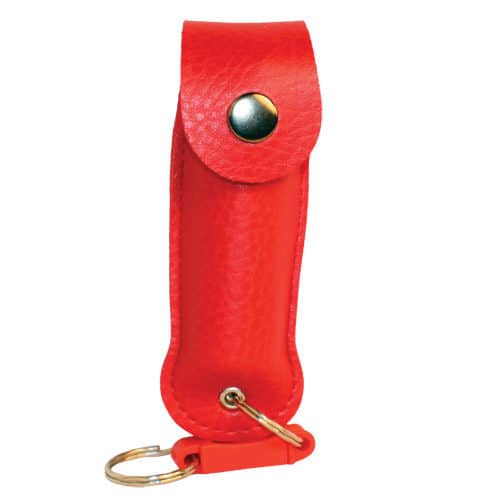 Wildfire 1.4% MC 1/2 oz pepper spray leatherette holster and quick release keychain red Wildfire 1.4% MC 1/2 oz pepper spray leatherette holster and quick release keychain red