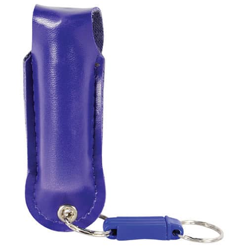 Wildfire 1.4% MC 1/2 oz with rhinestone leatherette holster purple and quick release keychain Back View Wildfire 1.4% MC 1/2 oz with rhinestone leatherette holster purple and quick release keychain Back View