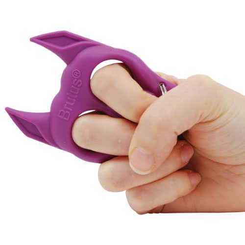 Brutus Self Defense Key Chain Purple with Fingers Brutus Self Defense Key Chain Purple with Fingers
